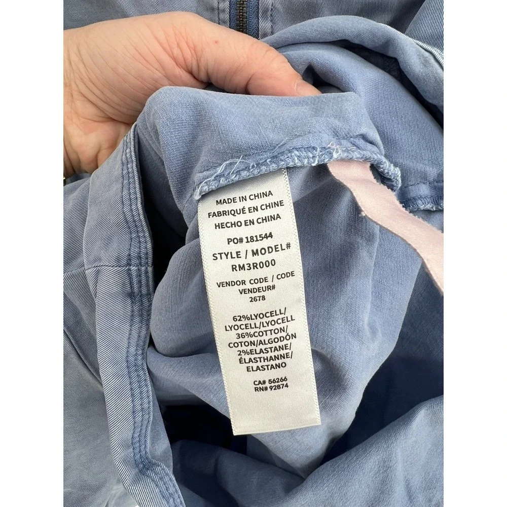Splendid Periwinkle Blue Zipper‎ Front Short Sleeve Romper Stretch Medium